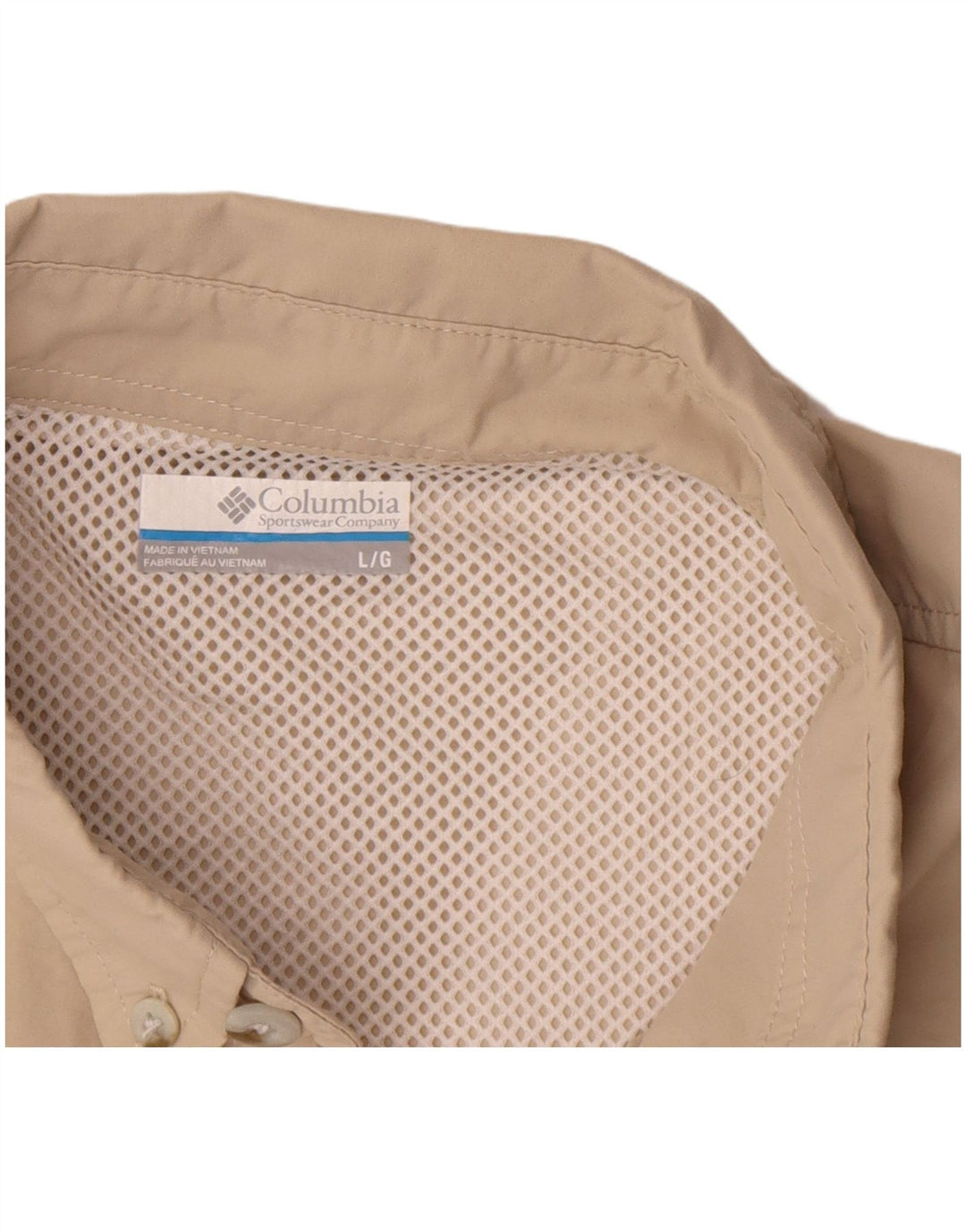 Camicia da uomo Columbia Large Beige in poliestere