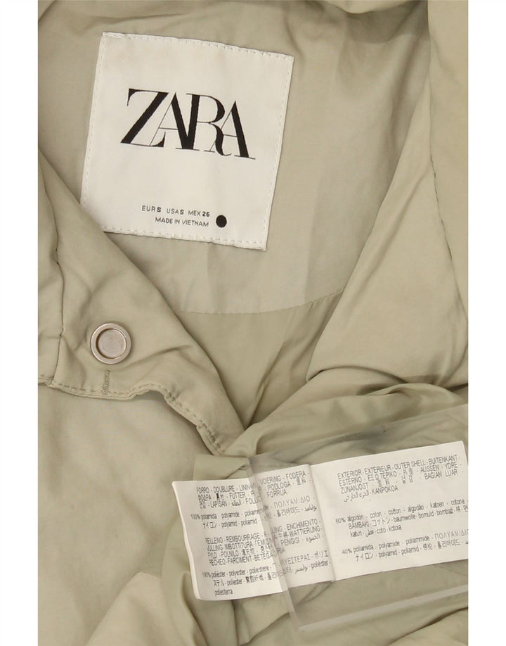 Giacca imbottita oversize da donna Zara UK 10 piccola in cotone grigio