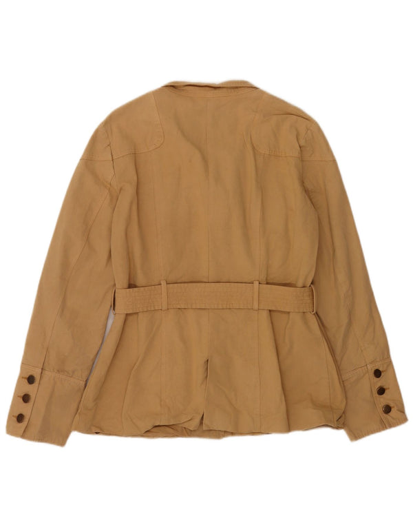 Zara Womens Utility Jacket EU 42 Large Beige Cotton