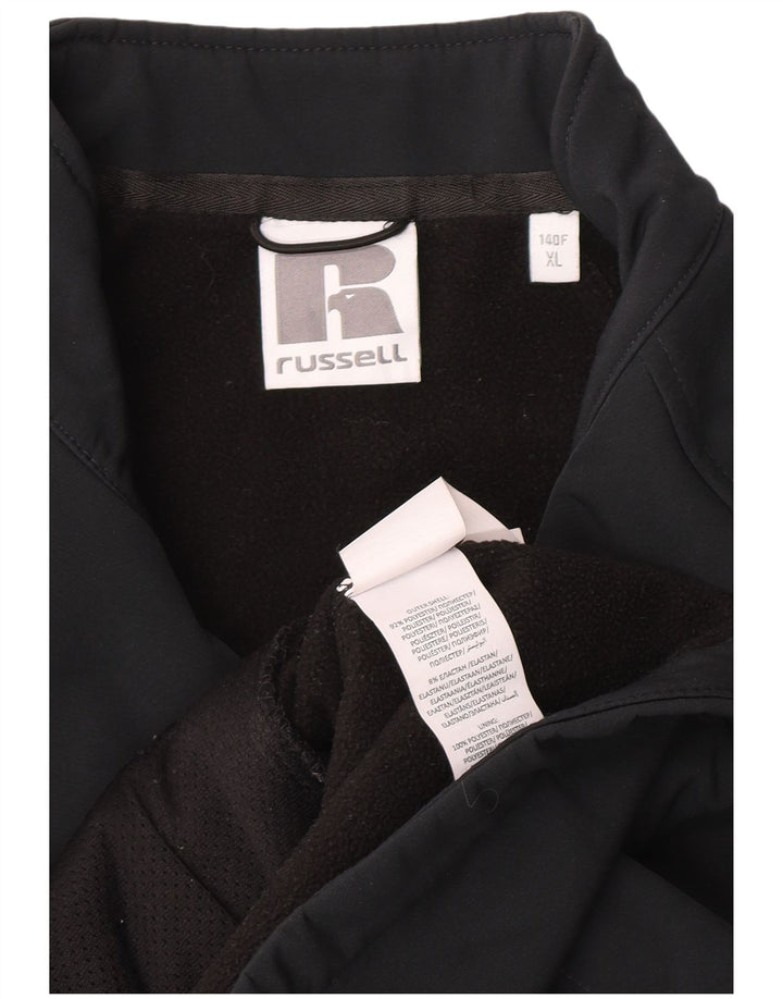 Giacca a vento grafica da donna Russell Athletic UK 18 XL poliestere nero