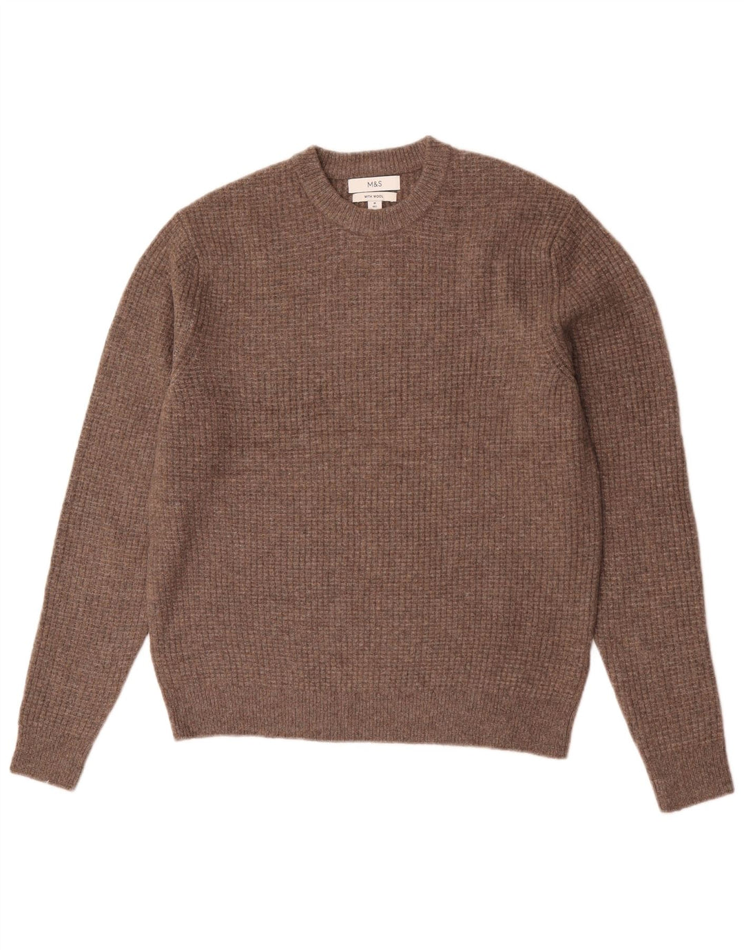 Maglione maglione girocollo da uomo Marks & Spencer marrone medio in acrilico