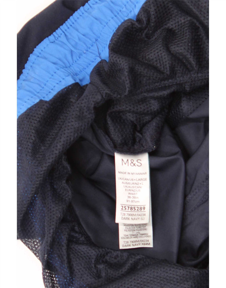 Pantaloncini da bagno da uomo Marks & Spencer grandi in poliestere blu navy