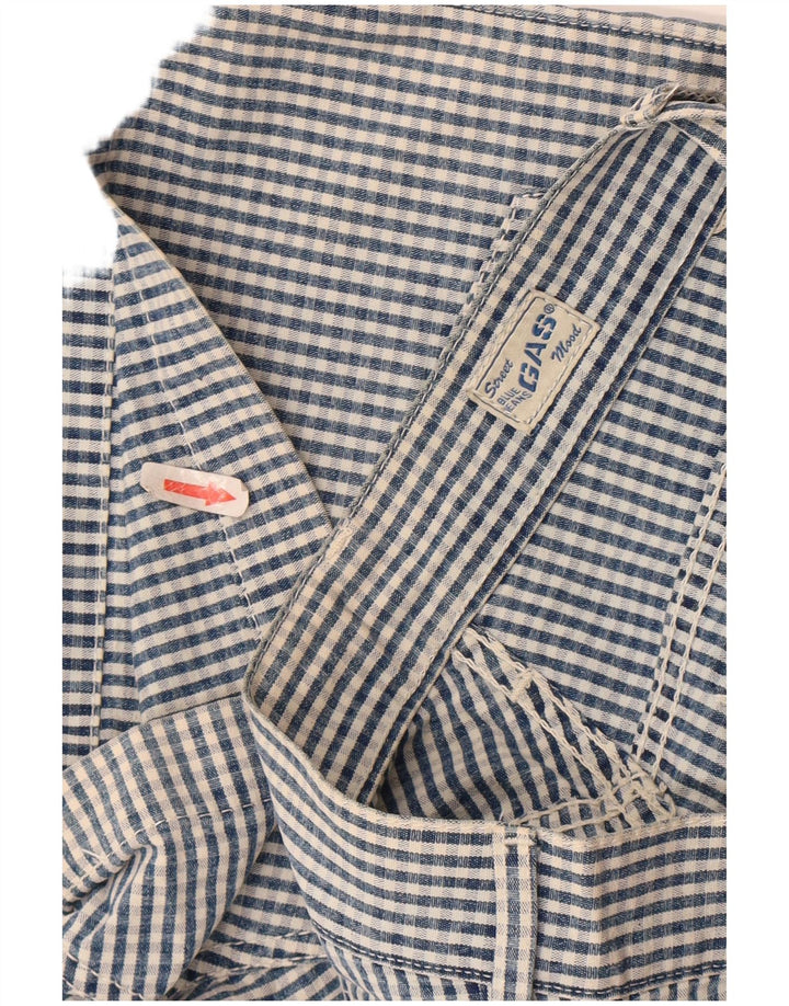 Pantaloncini casual da donna Gas W28 in cotone a quadretti blu medio