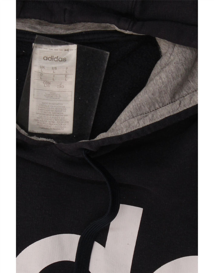 Maglione con cappuccio grafico da uomo ADIDAS grande in cotone color block grigio