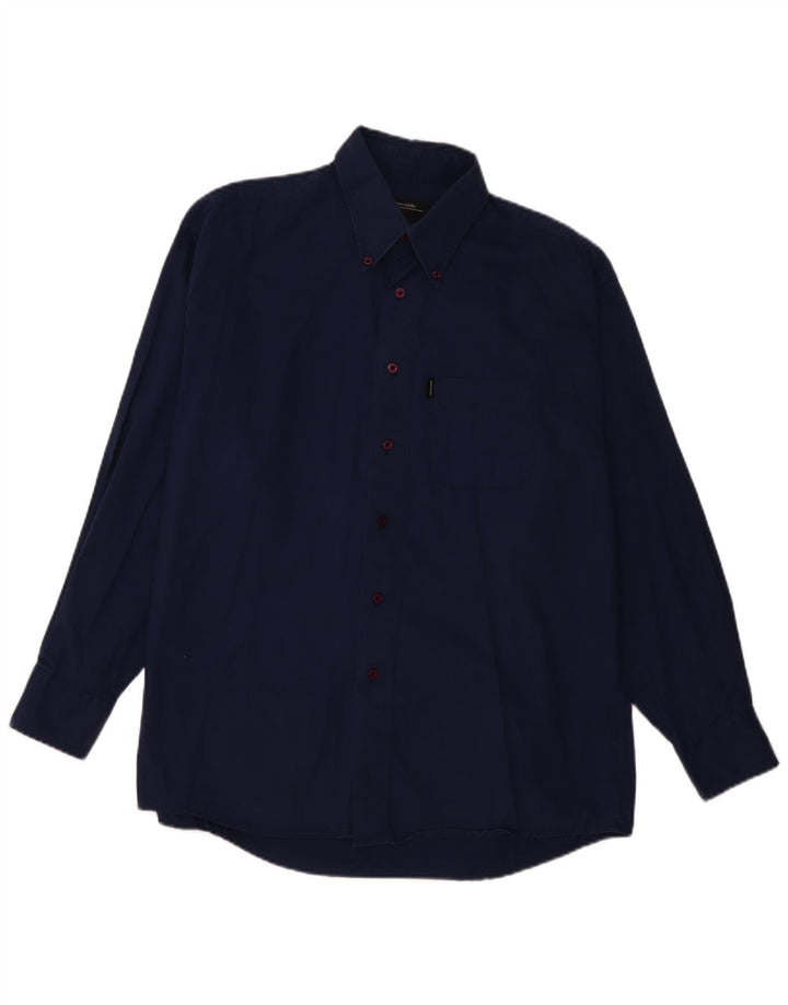 PIERRE CARDIN Camicia Uomo Large Blu Navy Cotone