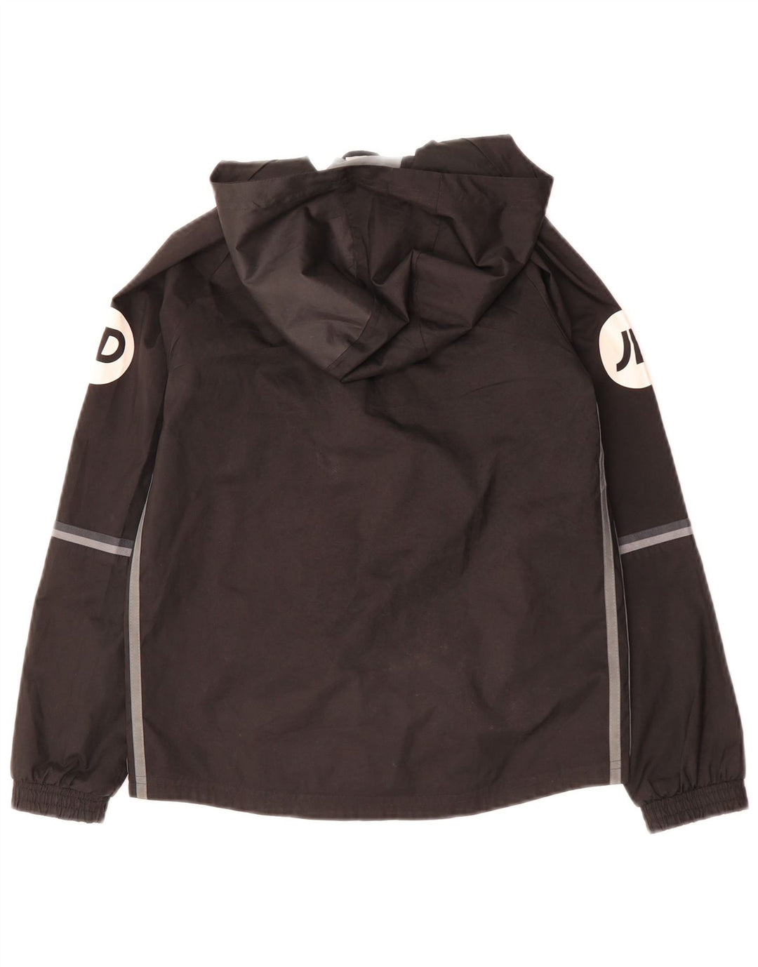 Giacca a vento con cappuccio grafica Adidas da ragazzo 9-10 anni in poliestere nero