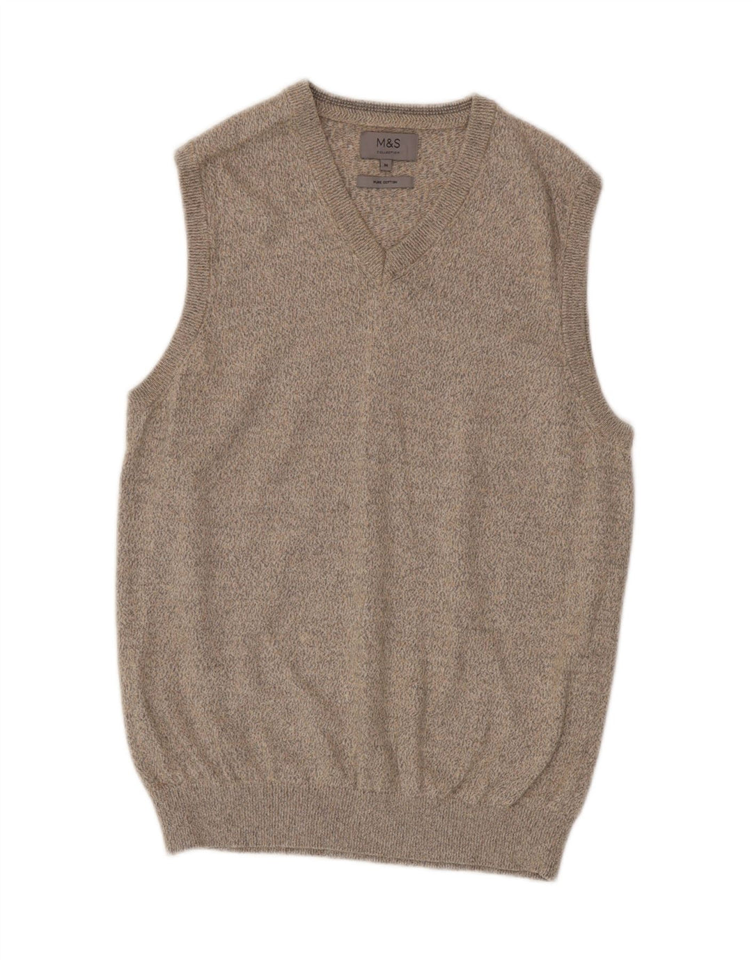 Canotta da uomo Marks & Spencer Canotta in cotone chiazzato beige medio