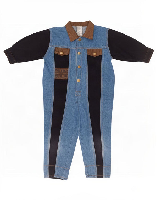 Tuta in denim grafico per neonato Gitano 0-3 mesi in cotone color block blu