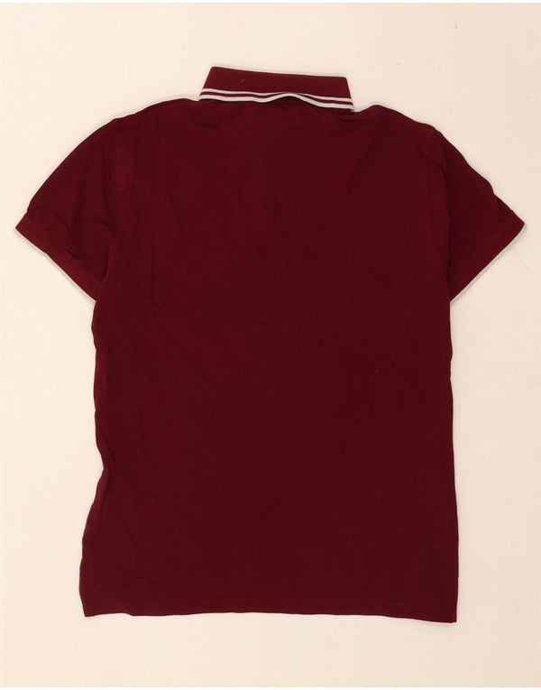 Polo da uomo Massimo Dutti in cotone a righe bordeaux medio