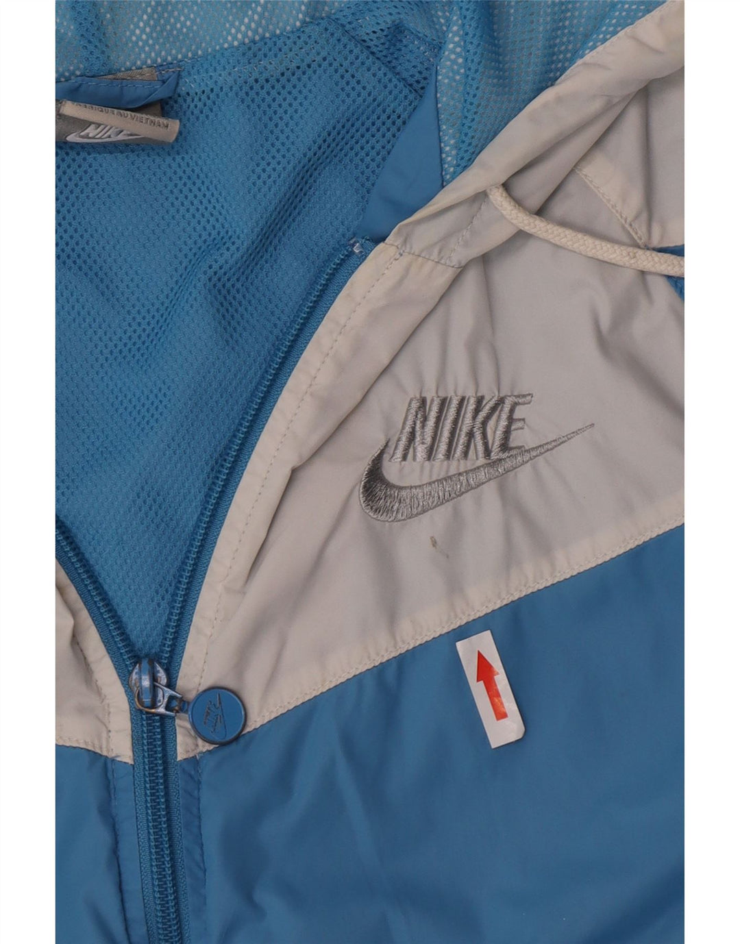 Giacca antipioggia con cappuccio da donna Nike UK 10/12 Nylon color block blu medio