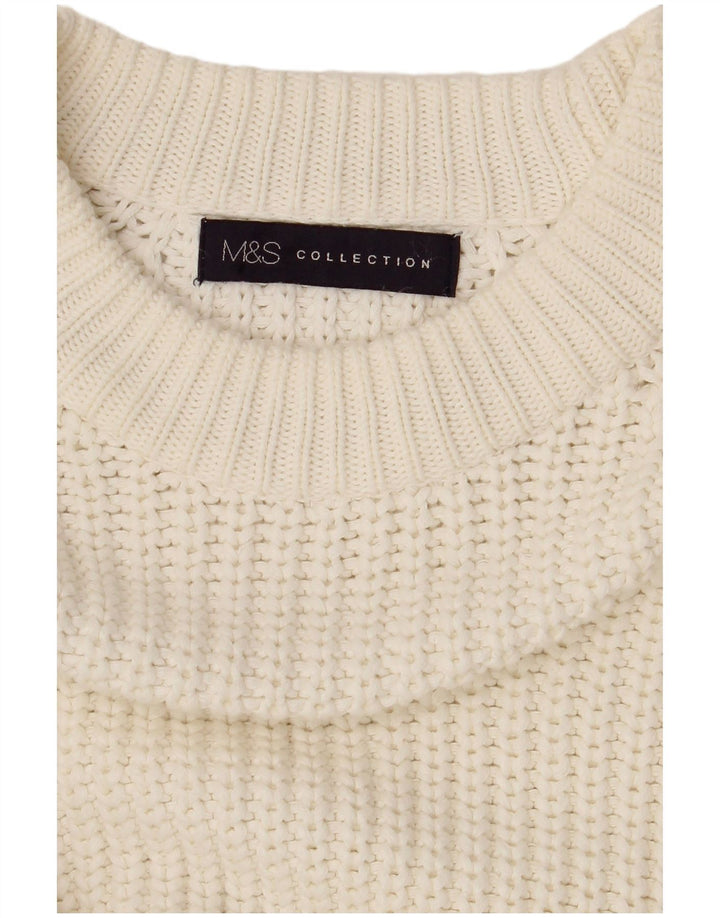Maglione maglione girocollo da donna Marks & Spencer UK 14 grande bianco sporco