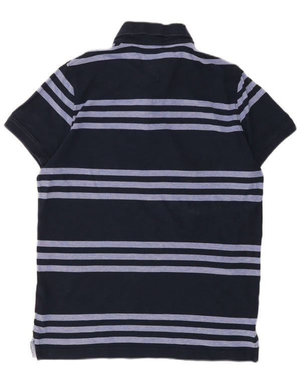 Polo da uomo Tommy Hilfiger media cotone a righe blu navy