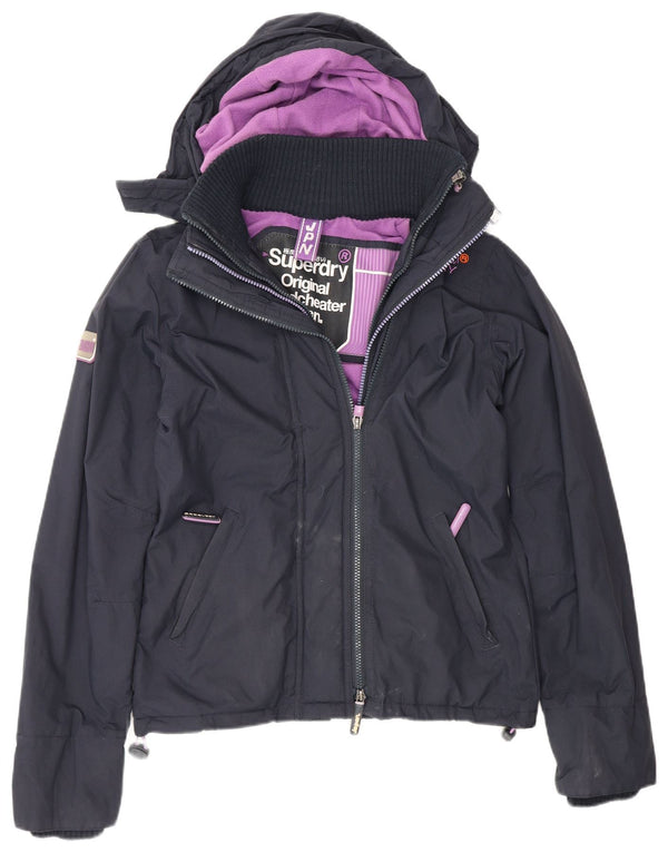 Giacca a vento con cappuccio da donna Superdry Windcheater UK 6 XS Blu navy