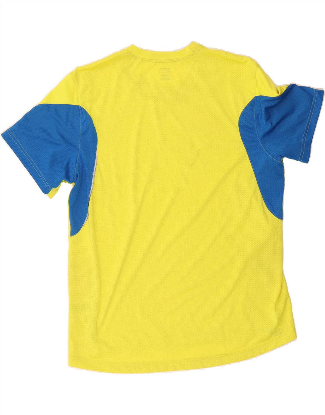 REEBOK Mens Graphic T-Shirt Top XL Yellow Colourblock Polyester Vintage Reebok and Second-Hand Reebok from Messina Hembry 