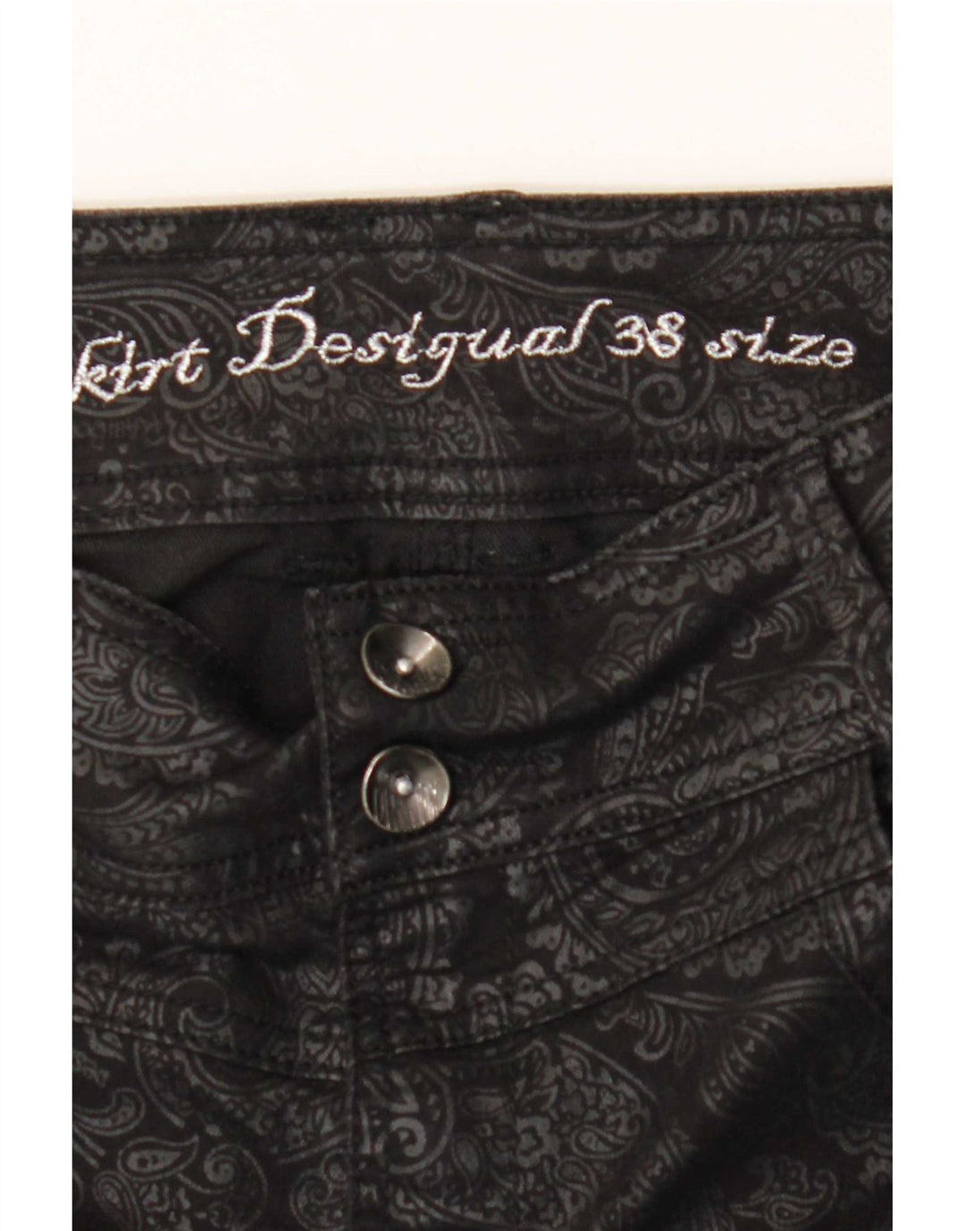Gonna a tubino da donna Desigual EU 38 Media W28 Nero Paisley
