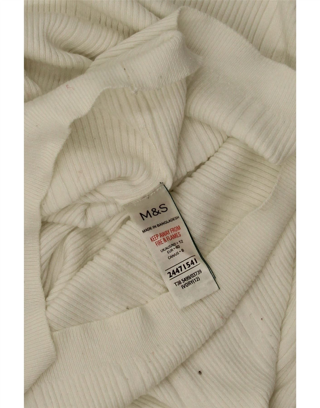 Maglione maglione a collo alto da donna Marks & Spencer UK 12 medio bianco sporco