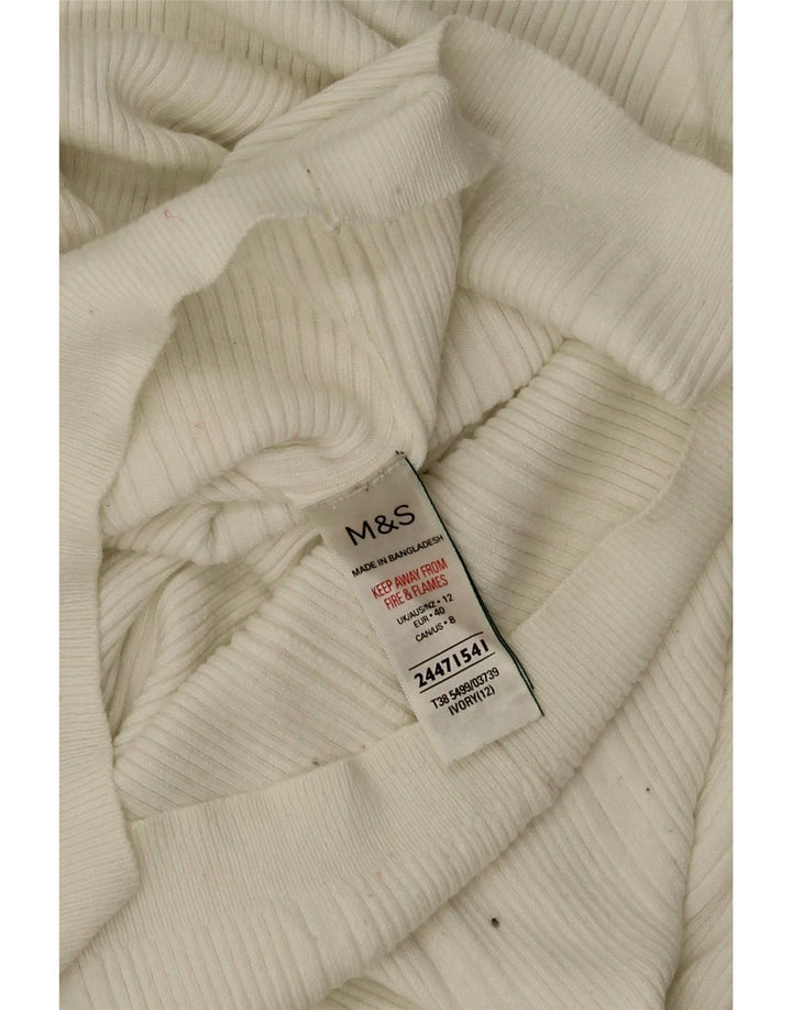 Maglione maglione a collo alto da donna Marks & Spencer UK 12 medio bianco sporco