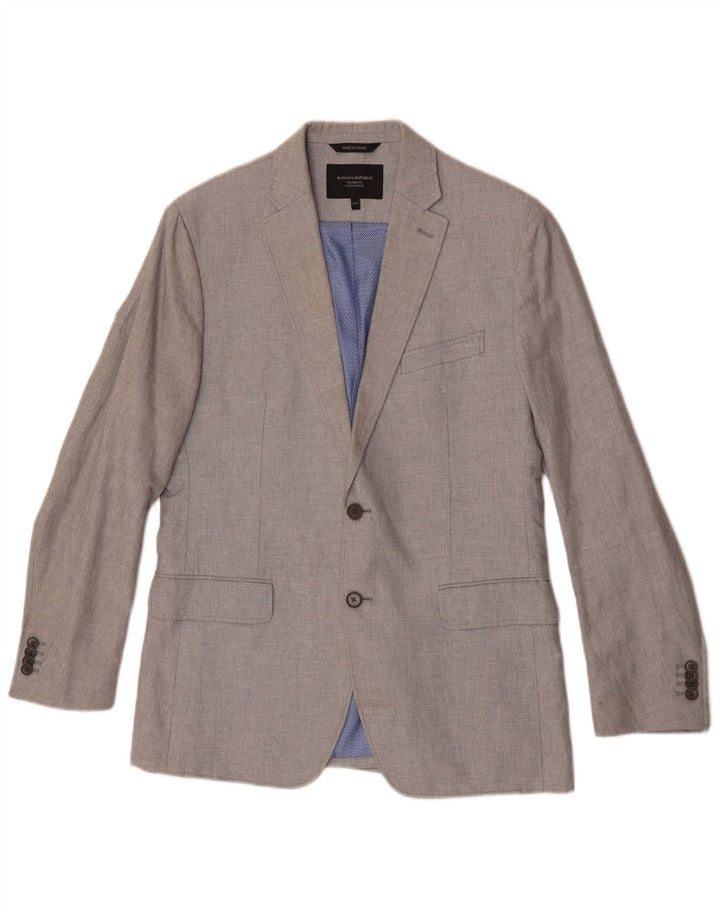 Giacca blazer da uomo a 2 bottoni vestibilità regolare Banana Republic UK 40 grande grigia