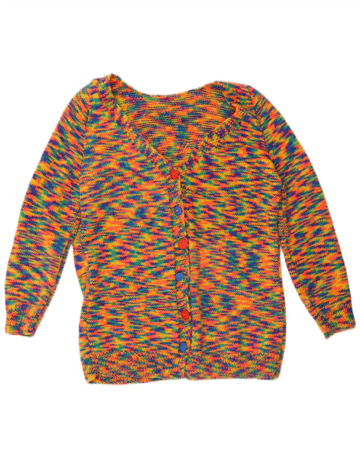 Maglione cardigan da donna VINTAGE UK 16 Grande multicolore screziato