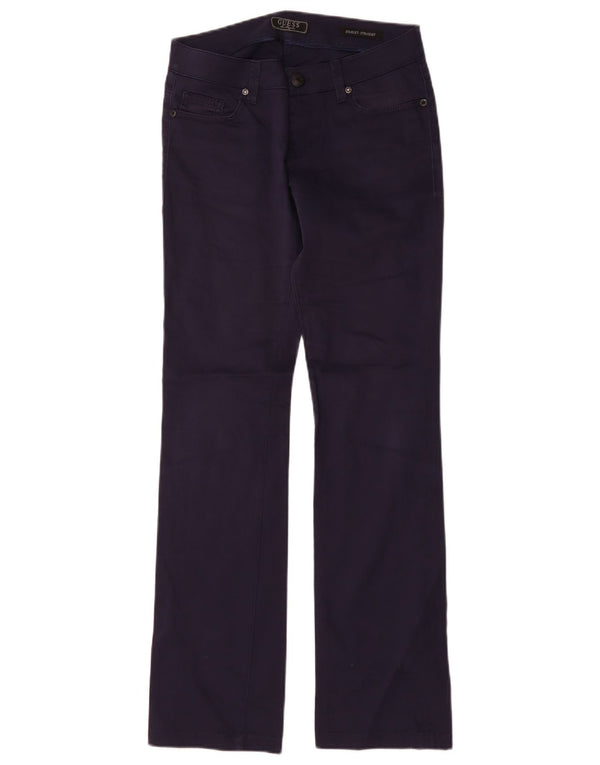 Pantaloni casual dritti Guess Starlet da donna W26 L32 cotone blu navy