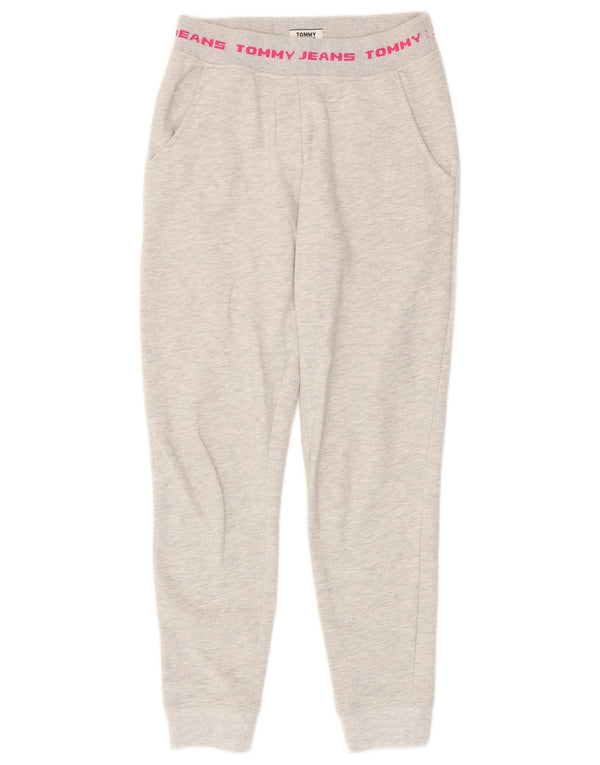 Tommy Hilfiger Womens Graphic Tracksuit Trousers Joggers UK 6 XS Grey