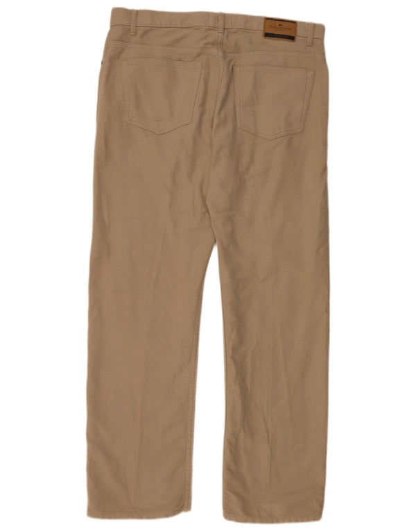 Pantaloni casual dritti Marks & Spencer da uomo blu Harbour W36 L31 Beige