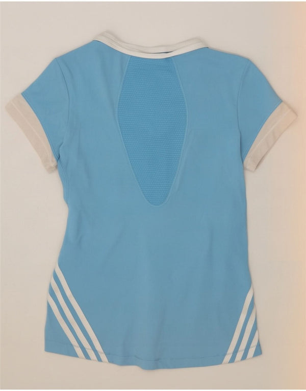 Maglietta Adidas Clima 365 da donna Top UK 10 Small Blu Colourblock
