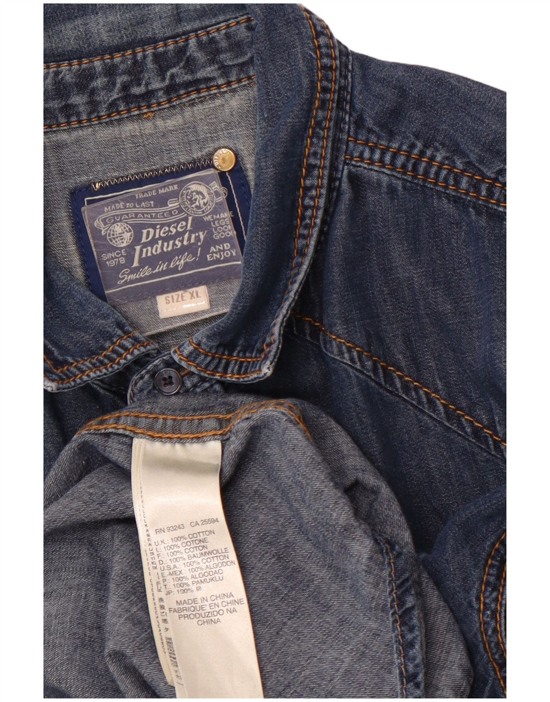 DIESEL Camicia in denim da uomo XL in cotone blu