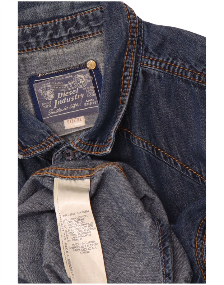 DIESEL Camicia in denim da uomo XL in cotone blu