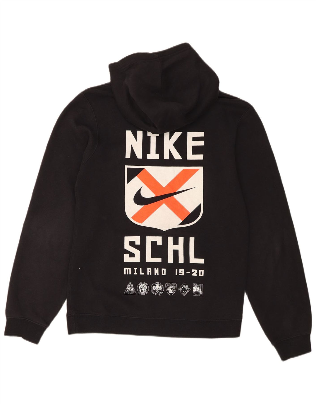 Felpa con cappuccio grafica Nike da uomo piccola in cotone nero