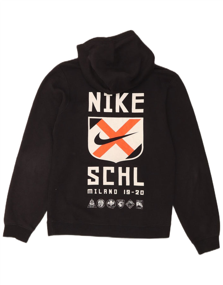 Felpa con cappuccio grafica Nike da uomo piccola in cotone nero