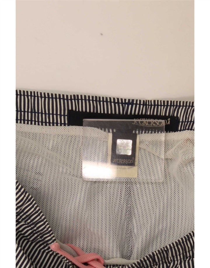 Pantaloncini da bagno da uomo Jeckerson grandi in poliestere gessato blu navy