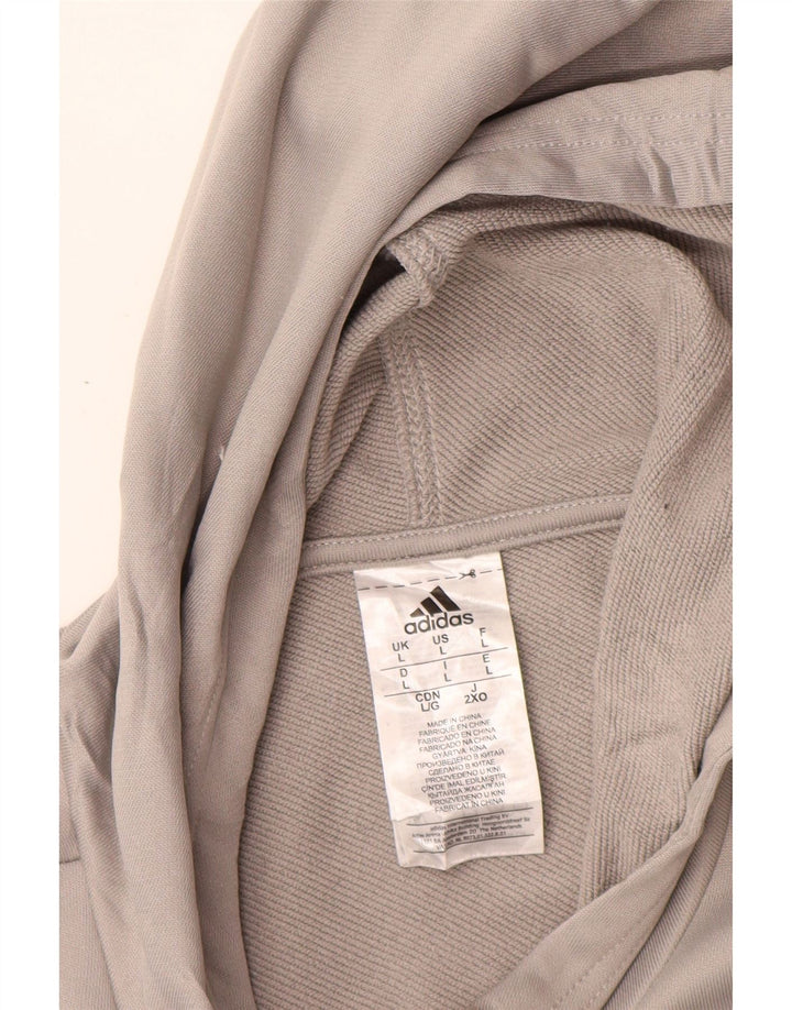 Giacca da ginnastica da uomo Adidas grande in poliestere grigio