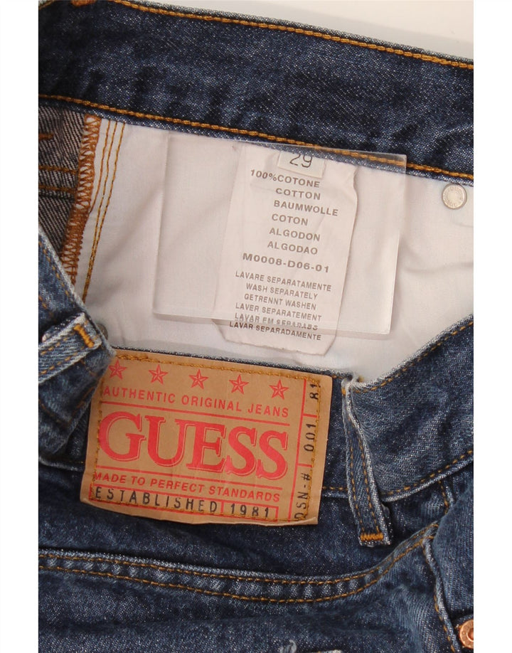 Jeans dritti da uomo GUESS W29 L30 in cotone blu navy