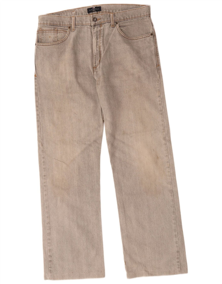 Jeans dritti da uomo Marks & Spencer blu Harbour W34 L31 cotone grigio