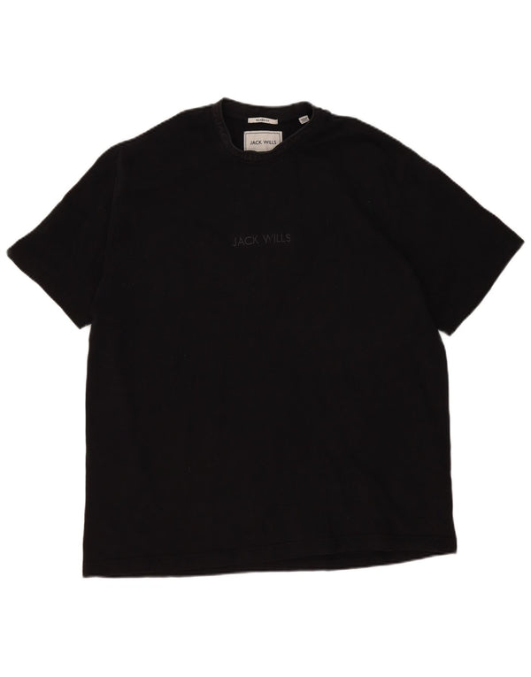 T-shirt grafica da uomo dalla vestibilità rilassata Jack Wills Top grande in cotone nero