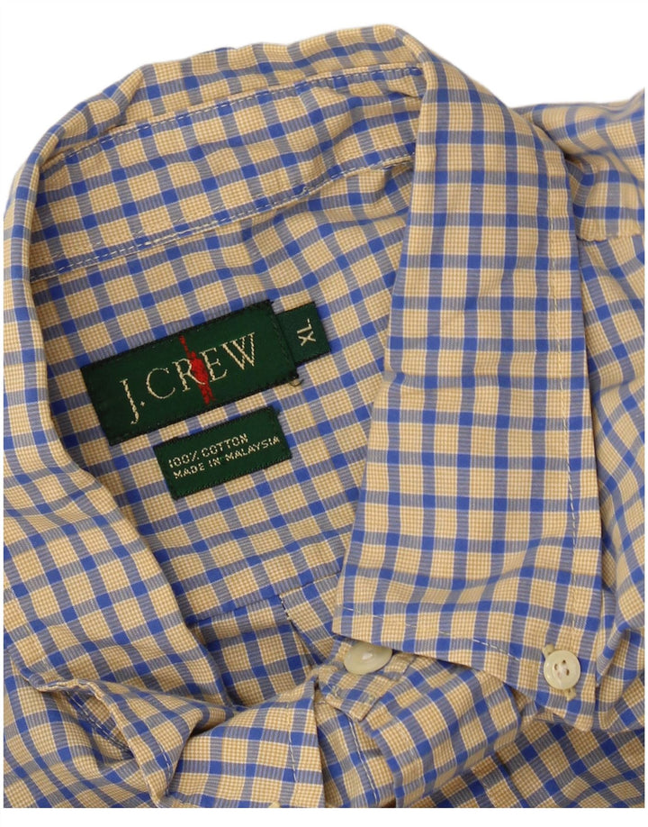 Camicia da uomo J. CREW XL in cotone a quadri gialli