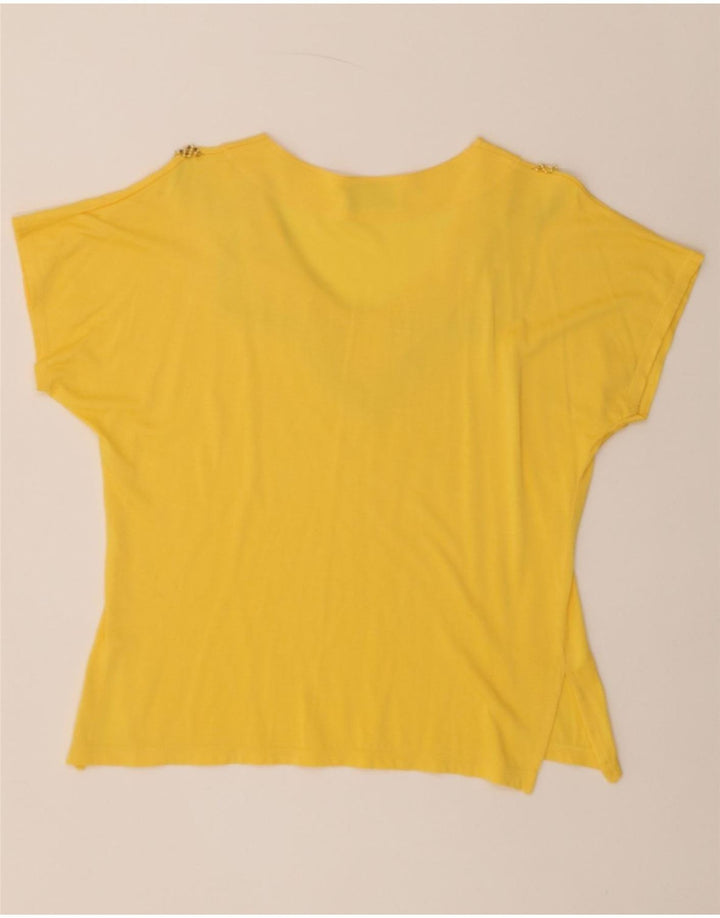 VINTAGE Womens Blouse Top UK 14 Medium Yellow Vintage Vintage and Second-Hand Vintage from Messina Hembry 