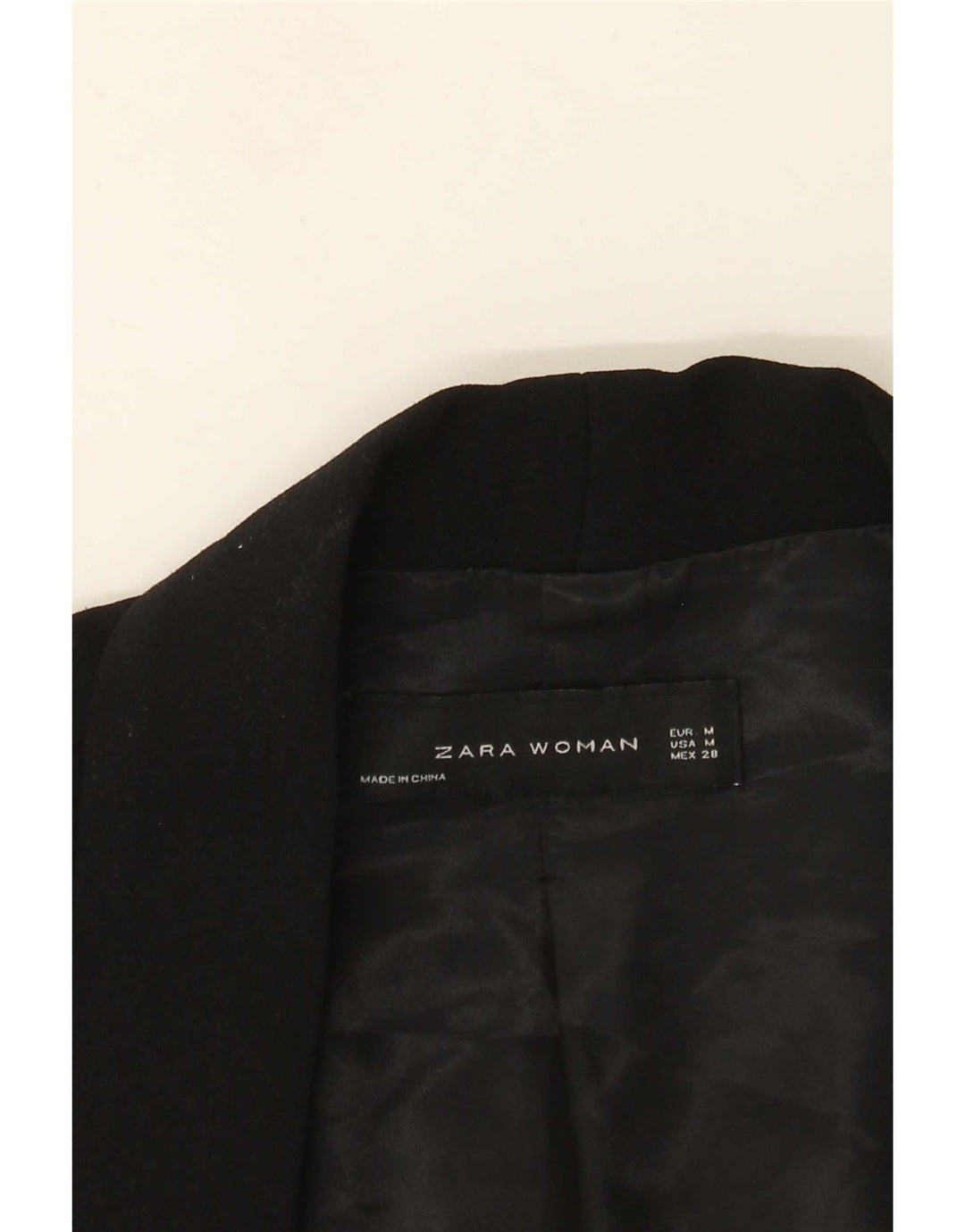 Giacca blazer aperta da donna con maniche a 3/4 Zara UK 14 media nera