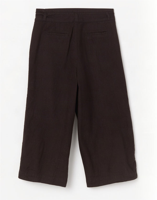 Pantaloni Capri da donna Fat Face UK 14 Large W34 L23 Lino nero