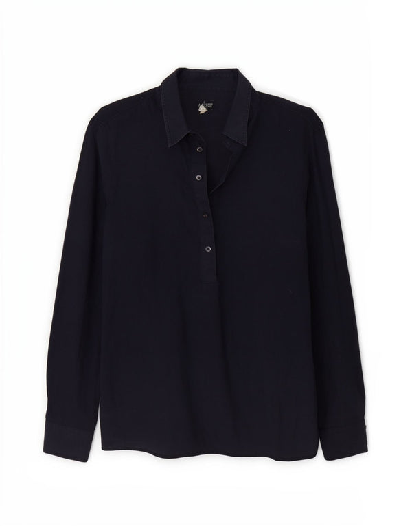 Camicia Pullover Donna Armani Jeans IT 42 Lino Medio Blu Navy