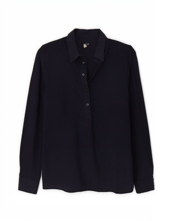 Camicia Pullover Donna Armani Jeans IT 42 Lino Medio Blu Navy