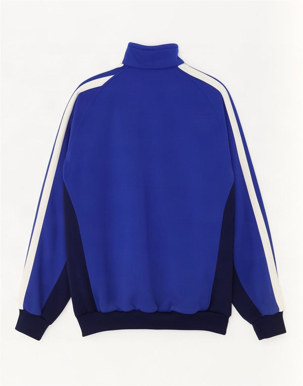 Giacca da tuta da uomo Adidas UK 42/44 Large Blu Colourblock Poliestere
