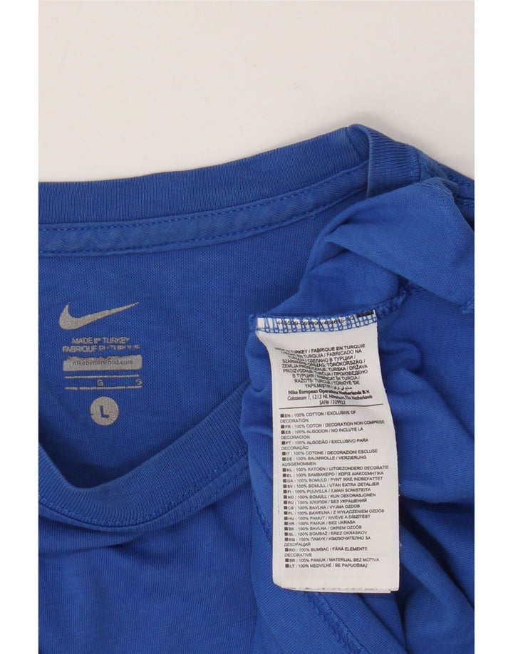 Nike Uomo HELLAS VERONA T-shirt Top Large Blu in cotone