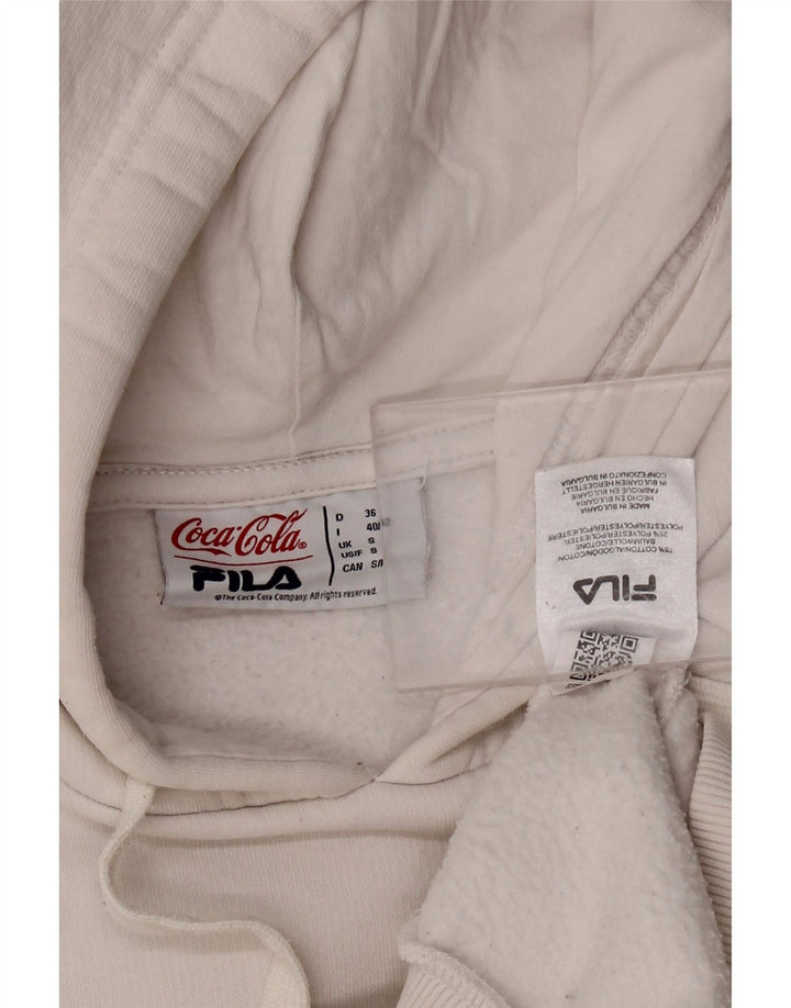 Felpa con cappuccio grafica da uomo Fila Coca-Cola piccola bianca