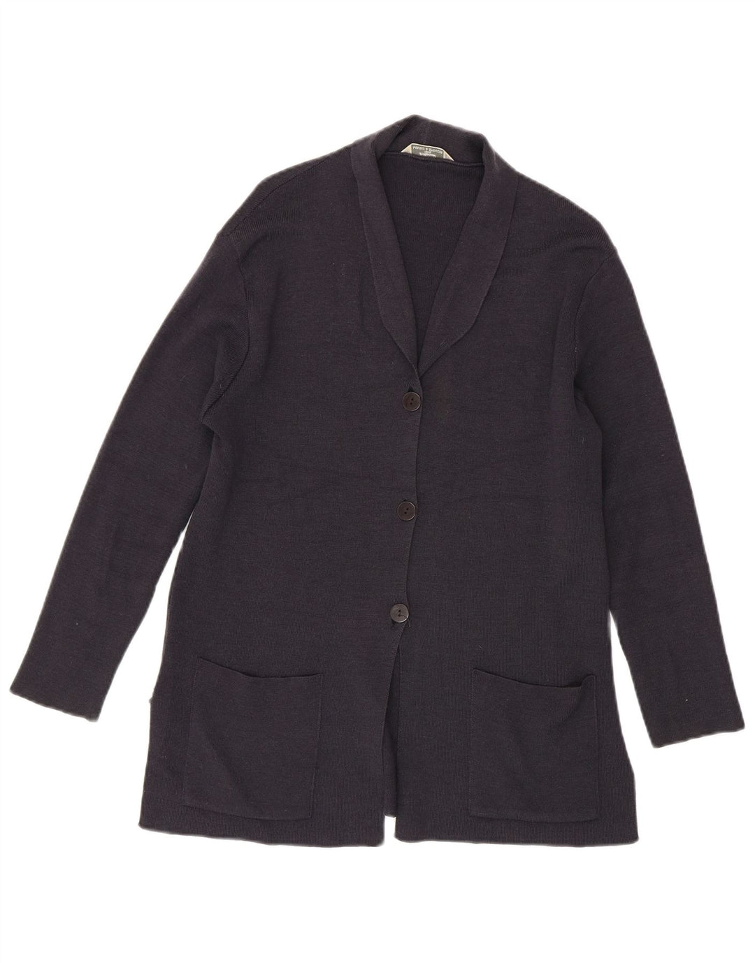 Maglione cardigan oversize da donna Marks & Spencer UK 10 piccolo lana viola