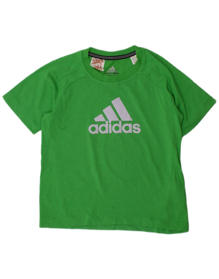 T-shirt grafica ADIDAS da bambino Climalite 5-6 anni in cotone verde