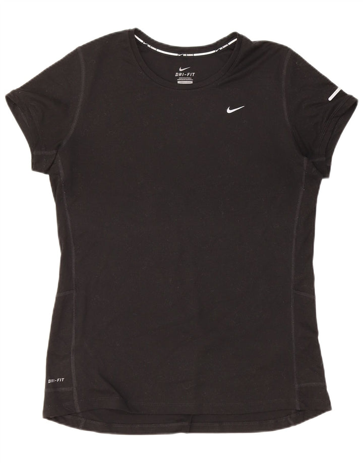 T-shirt NIKE da donna Dri Fit Top UK 14 grande poliestere nero