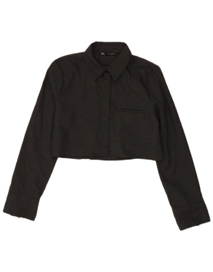 Camicetta corta da donna ZARA UK 14 Grigio medio