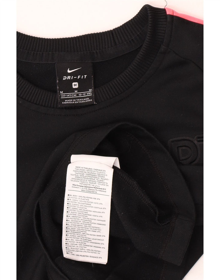 Felpa con grafica Nike Dri Fit da ragazzo, 10-11 anni, media, nera